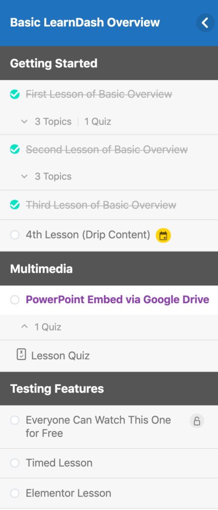 Example of Focus Mode navigation customized by Design Upgrade